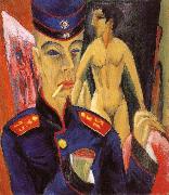 Ernst Ludwig Kirchner Selbstbildnis als Soldat oil
